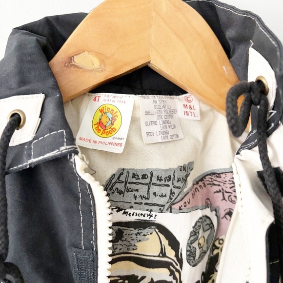 Vintage RARE Winnie the Pooh Air Force Varsity Bomber Jacket Size 4T - Picture 5 of 10